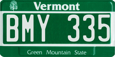 VT license plate BMY335