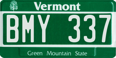 VT license plate BMY337