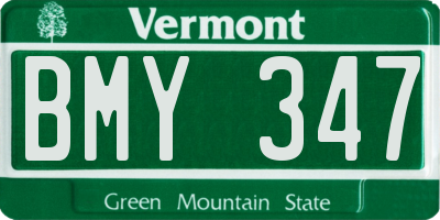 VT license plate BMY347