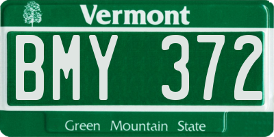VT license plate BMY372