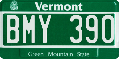 VT license plate BMY390