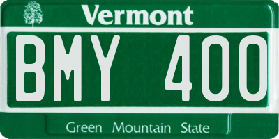 VT license plate BMY400