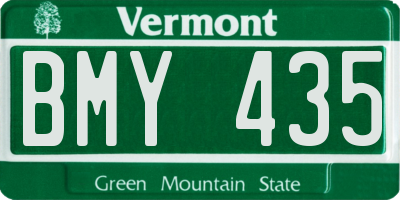 VT license plate BMY435