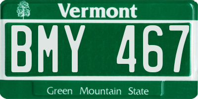 VT license plate BMY467
