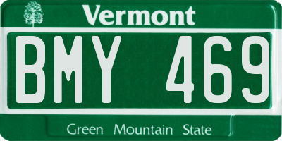 VT license plate BMY469