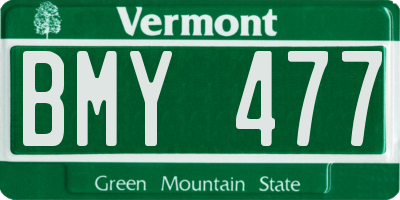 VT license plate BMY477