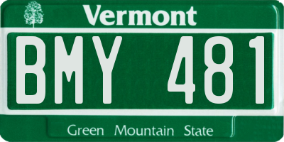 VT license plate BMY481
