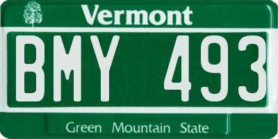 VT license plate BMY493