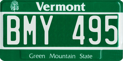 VT license plate BMY495