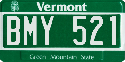 VT license plate BMY521