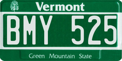 VT license plate BMY525