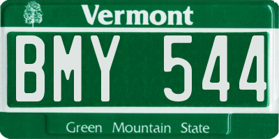 VT license plate BMY544