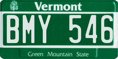 VT license plate BMY546