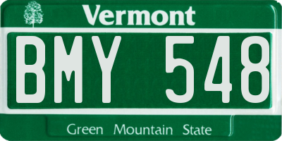 VT license plate BMY548