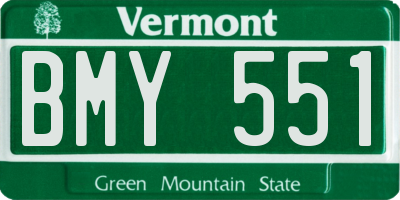 VT license plate BMY551