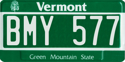 VT license plate BMY577