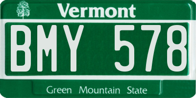 VT license plate BMY578