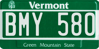 VT license plate BMY580