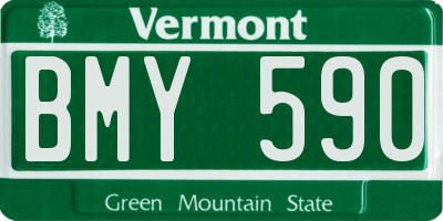 VT license plate BMY590