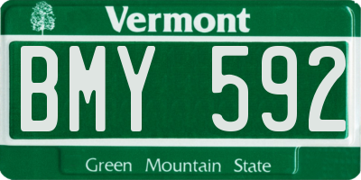 VT license plate BMY592