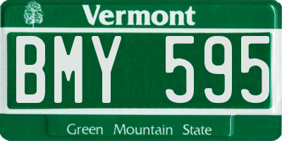 VT license plate BMY595
