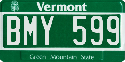 VT license plate BMY599