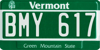 VT license plate BMY617