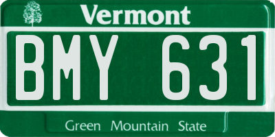 VT license plate BMY631