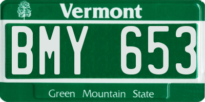 VT license plate BMY653