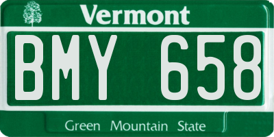 VT license plate BMY658