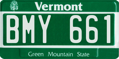 VT license plate BMY661