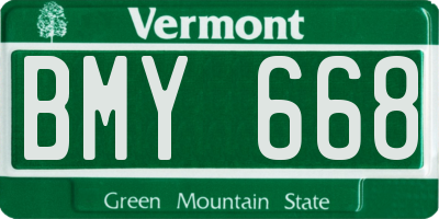 VT license plate BMY668