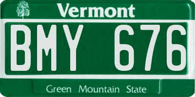 VT license plate BMY676