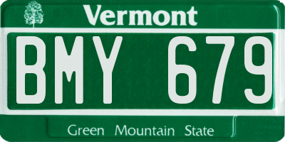 VT license plate BMY679