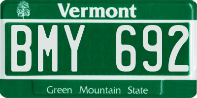 VT license plate BMY692