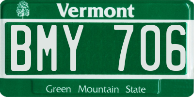 VT license plate BMY706