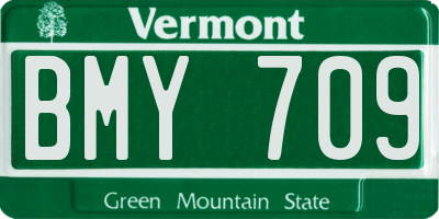 VT license plate BMY709