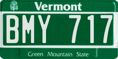VT license plate BMY717