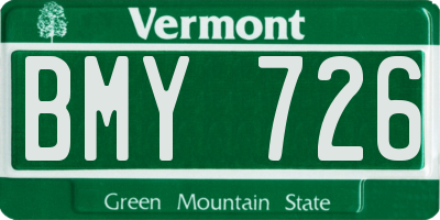 VT license plate BMY726
