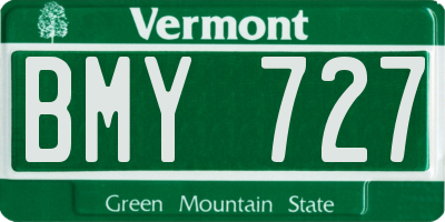 VT license plate BMY727