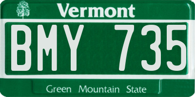 VT license plate BMY735
