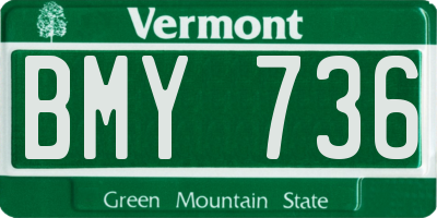 VT license plate BMY736
