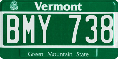 VT license plate BMY738