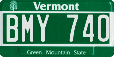 VT license plate BMY740