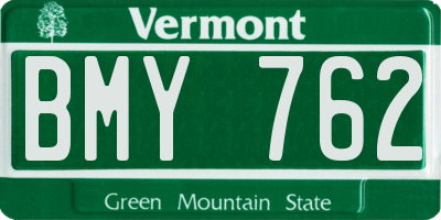 VT license plate BMY762
