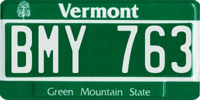 VT license plate BMY763