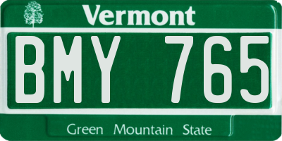 VT license plate BMY765