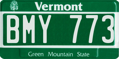 VT license plate BMY773
