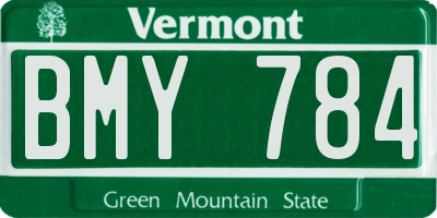 VT license plate BMY784