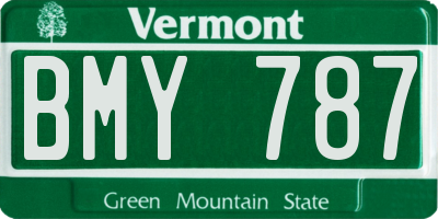 VT license plate BMY787